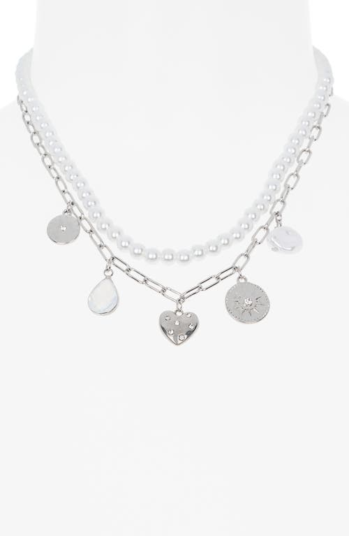 Bp. Layered Chain Link Charm Necklace In Silver