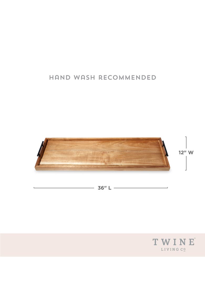 Acacia Wood Longboard Cheese Board with Metal Handle, Alternate, color, Wood