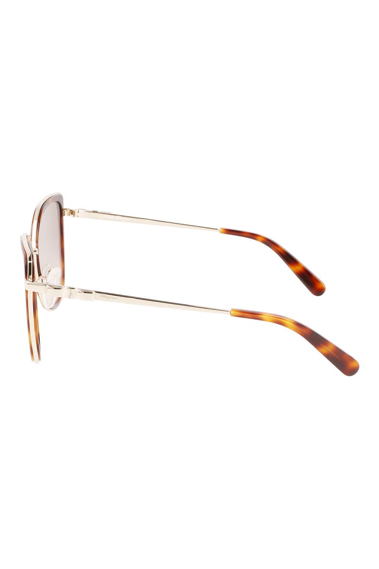 54mm Gradient Cat Eye Sunglasses, Alternate, color, GOLD TORTOISE