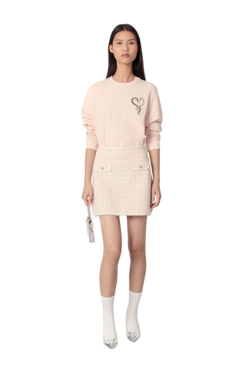 maje Embroidered sweater, Main, color, 