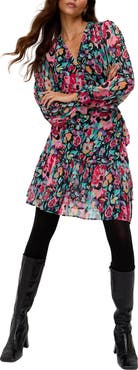 Lily and Lionel London Flora Wraparound Floral Print Mini Dress