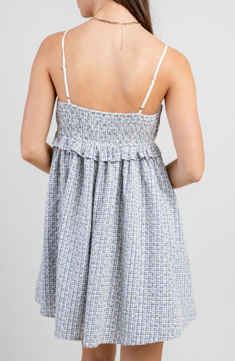 Beivy Plaid Eyelet Minidress, Alternate, color, Blue