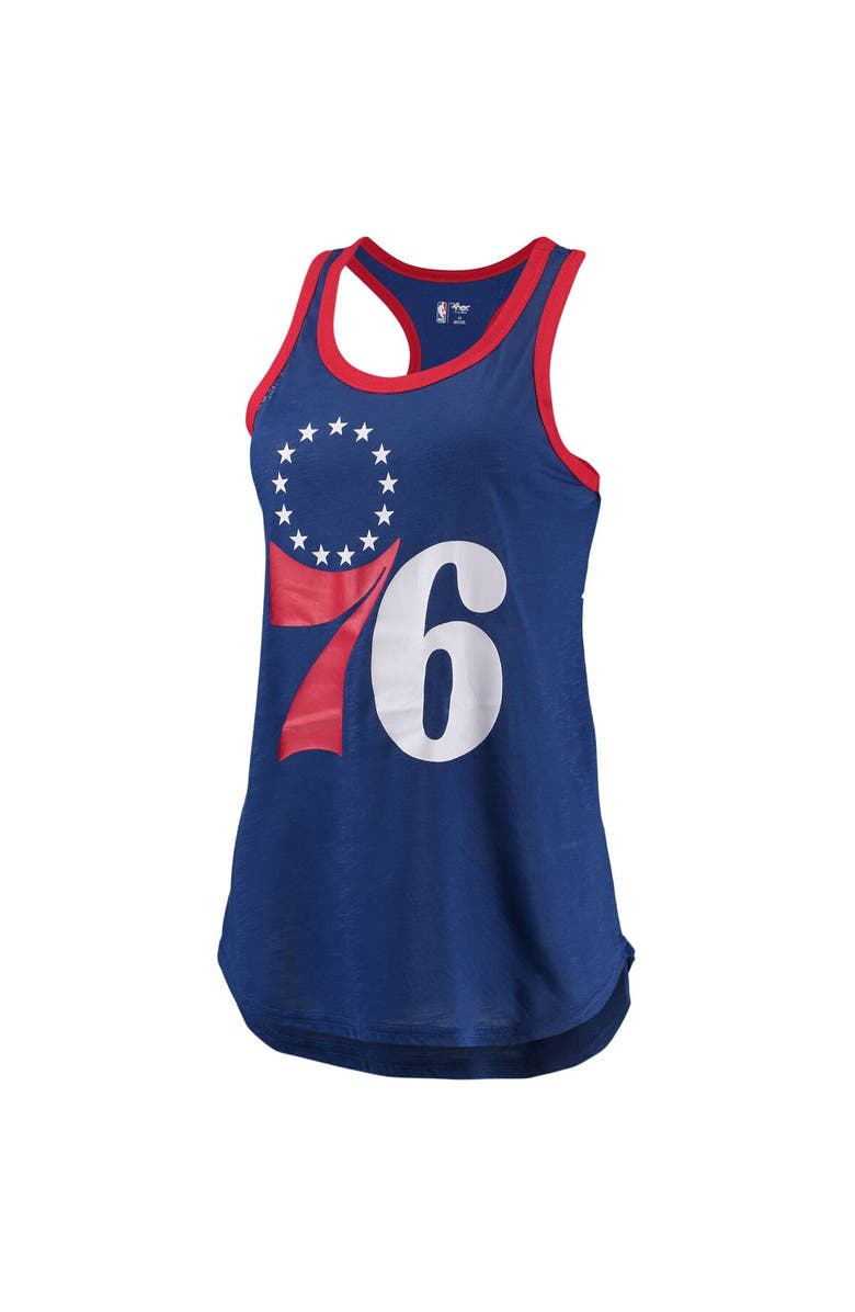 G-III SPORTS BY CARL BANKS Women's G-III Sports by Carl Banks Royal Philadelphia 76ers Showdown Scoop-Neck Racerback Tank Top, Alternate, color, Royal