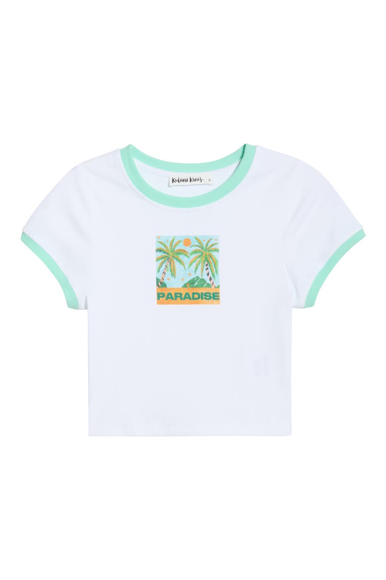 Printed Crop Cover-Up Graphic T-Shirt, Alternate, color, OCEAN HONEY