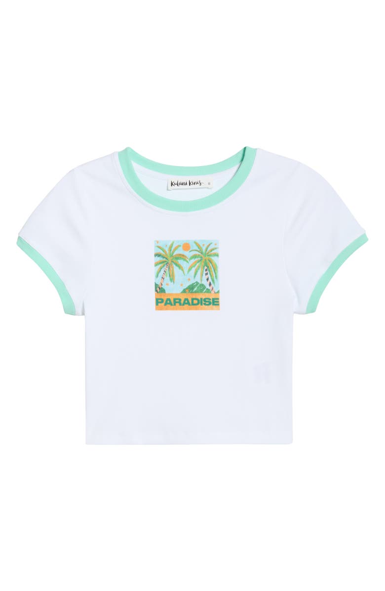 Kulani Kinis Printed Crop Cover-Up Graphic T-Shirt, Alternate, color, Ocean Honey