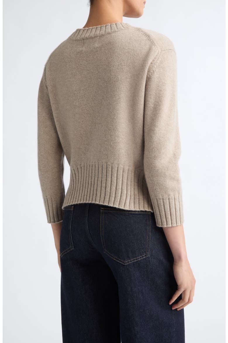 Mora Three-Quarter Sleeve Cashmere Sweater, Alternate, color, COAST BEIGE