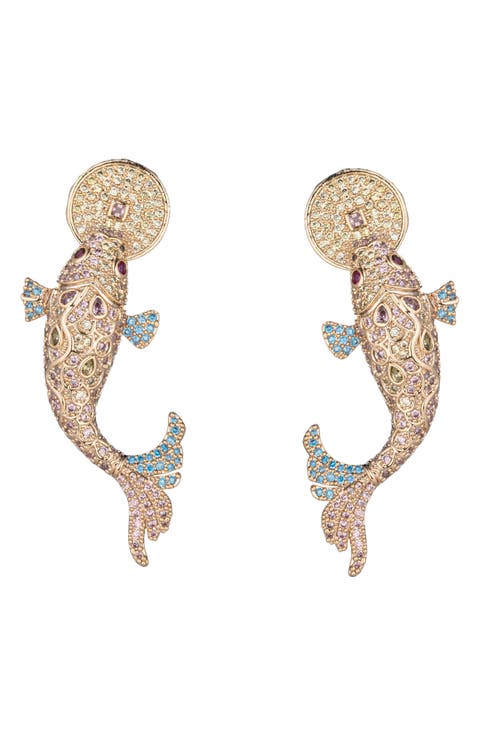 Zoe CZ Koi Fish Drop Earrings