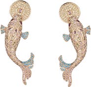EYE CANDY LOS ANGELES Zoe CZ Koi Fish Drop Earrings