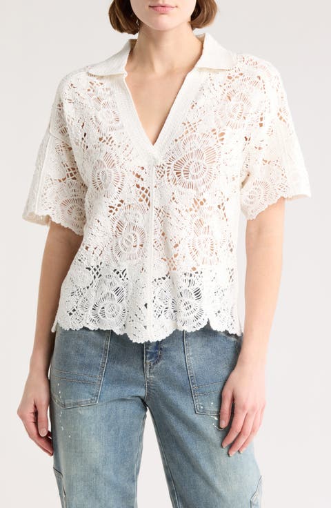 Short Sleeve Open Stitch Polo