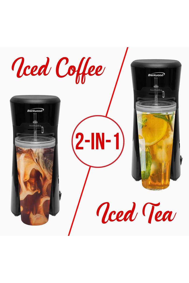 Single Serve Iced Coffee Tea Maker w/20 Oz Tumbler, Alternate, color, Black