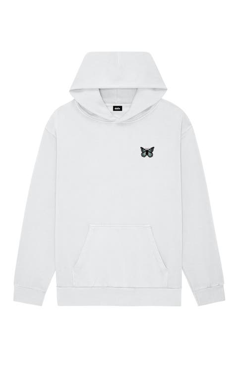 Womens Butterfly Midweight Fleece Relaxed Hooded Sweatshirt