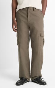 Vince Flat Front Cotton & Linen Cargo Pants