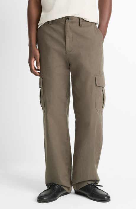 Vince Flat Front Cotton & Linen Cargo Pants