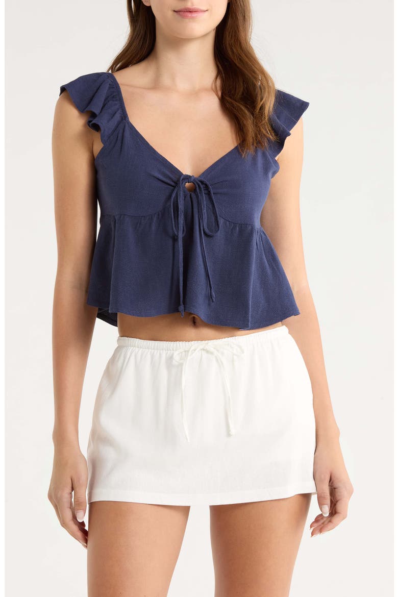 Keyhole Babydoll Tank, Main, color, NAVY