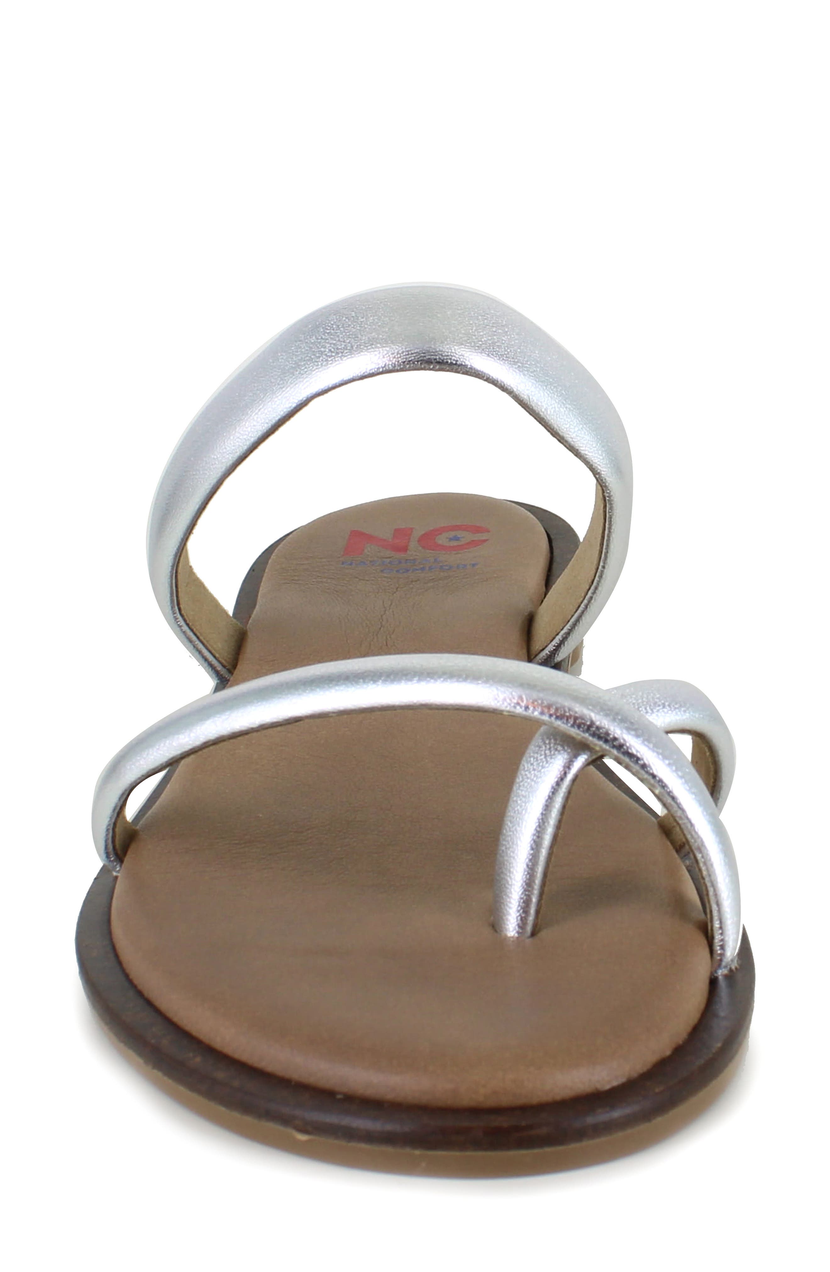 National Comfort Almeria Slide Sandal, Alternate, color, Silver Leather