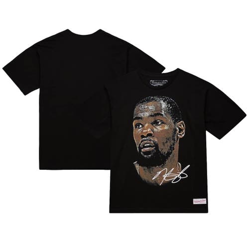 Mitchell & Ness Unisex  Kevin Durant Black Nba Real Big Face Player T-shirt