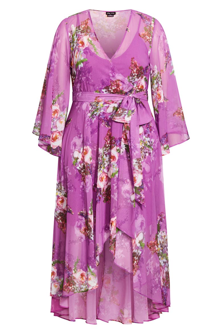 Nora Floral Long Sleeve Wrap Maxi Dress, Alternate, color, WISTERIA PAINTERLY R