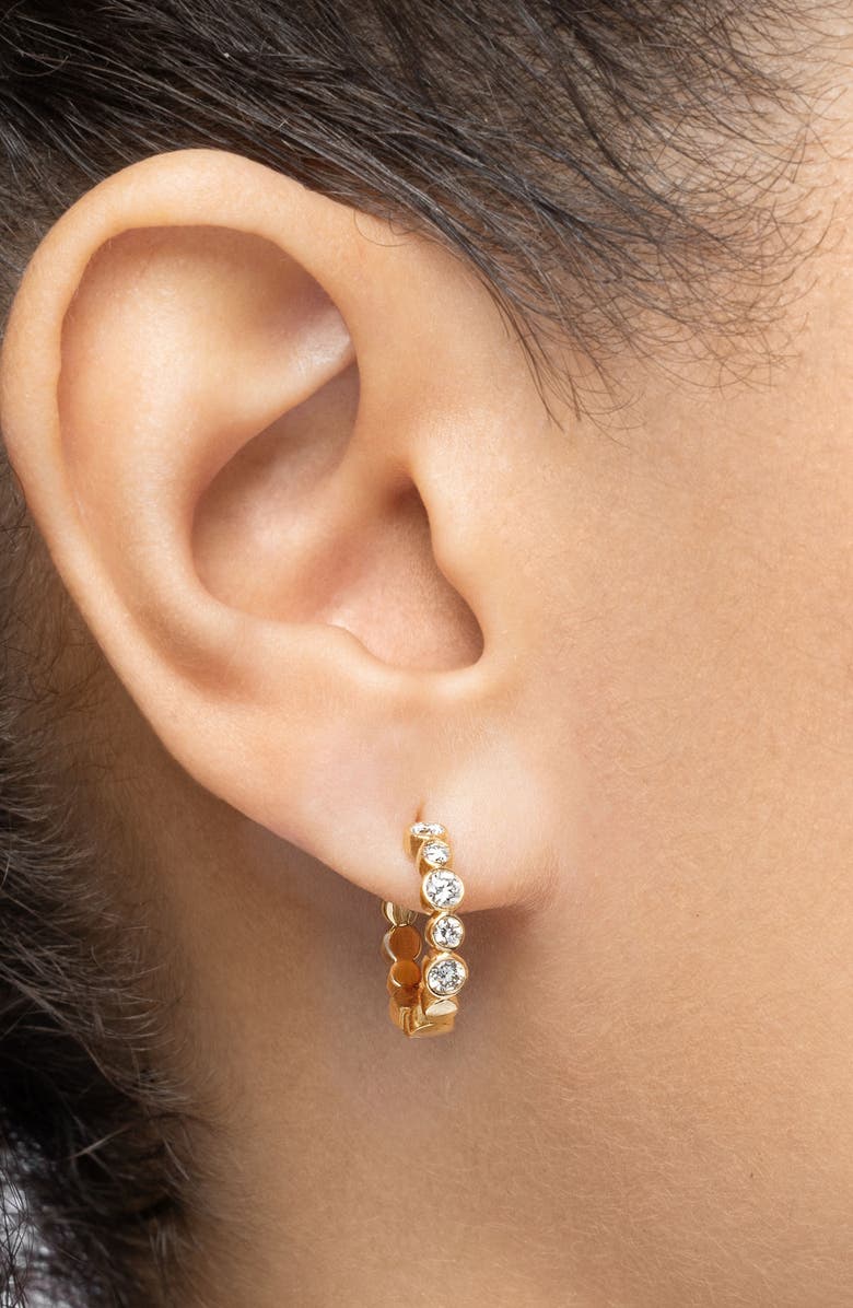 Mark Henry Bubbly Diamond Mini Hoop Earrings, Alternate, color, Diamond