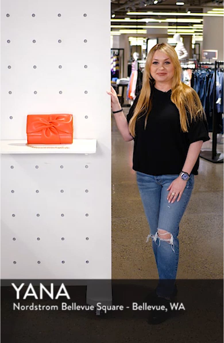 Bowtie Faux Leather Clutch, sales video thumbnail