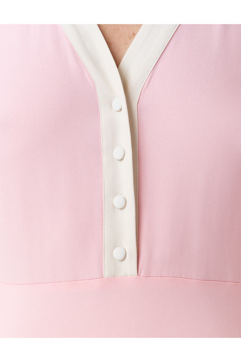 Elodie Contrast Collar Midi Dress, Alternate, color, Pink
