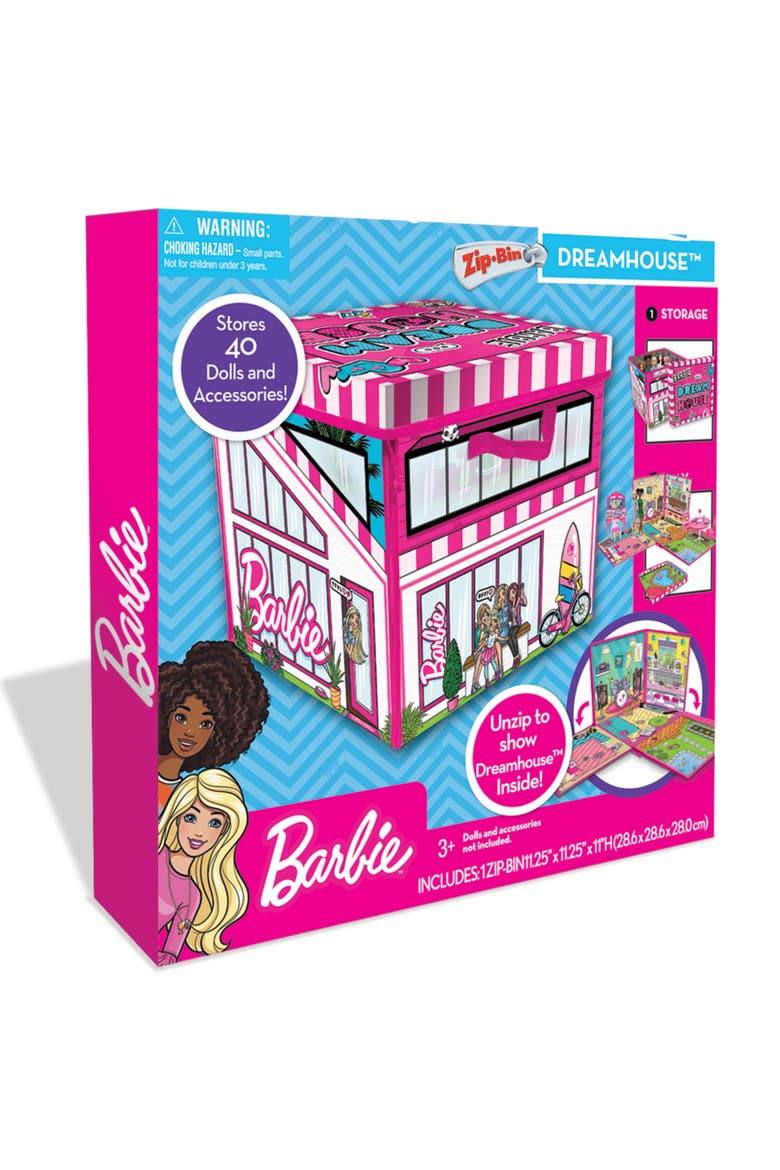 ZipBin Barbie Dreamhouse Toy Box, Main, color, Multicolored