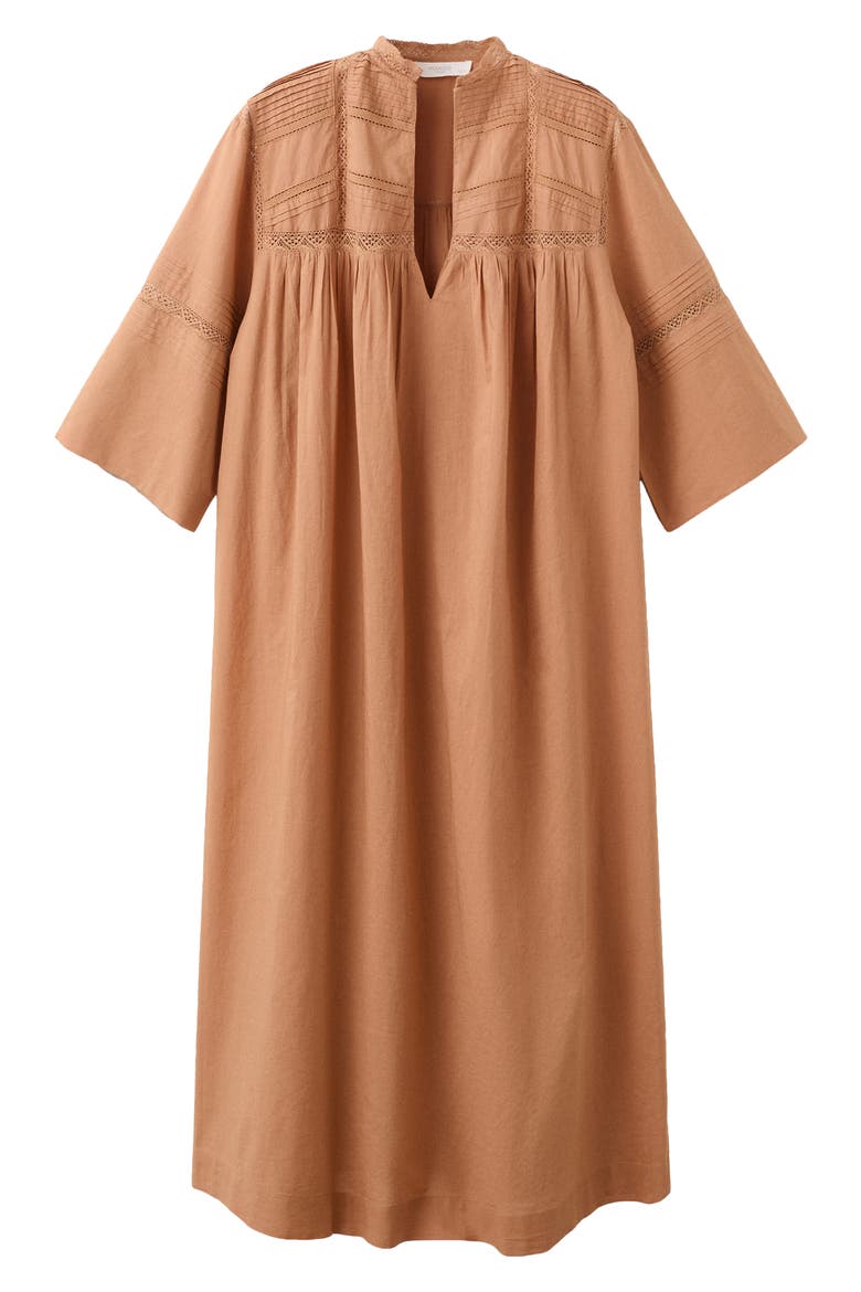 Lace Trim Cotton Nightgown, Alternate, color, COPPER