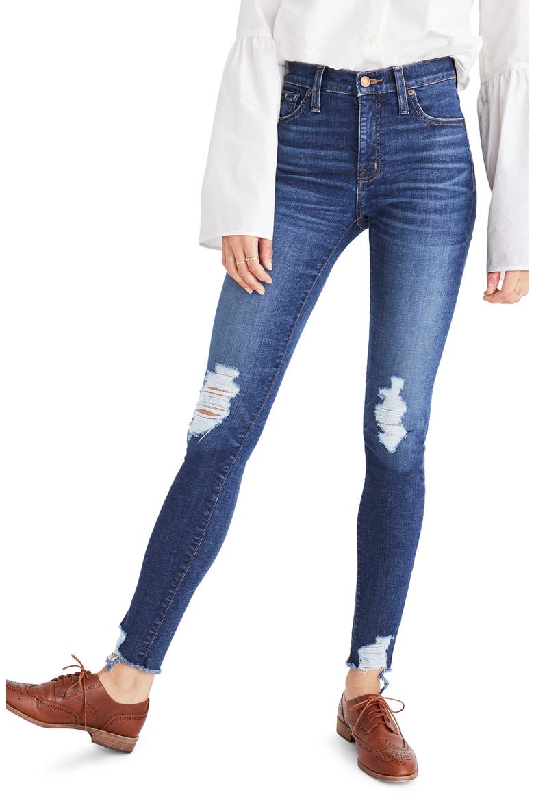 9-Inch High Waist Skinny Jeans, Main, color, KURT WASH