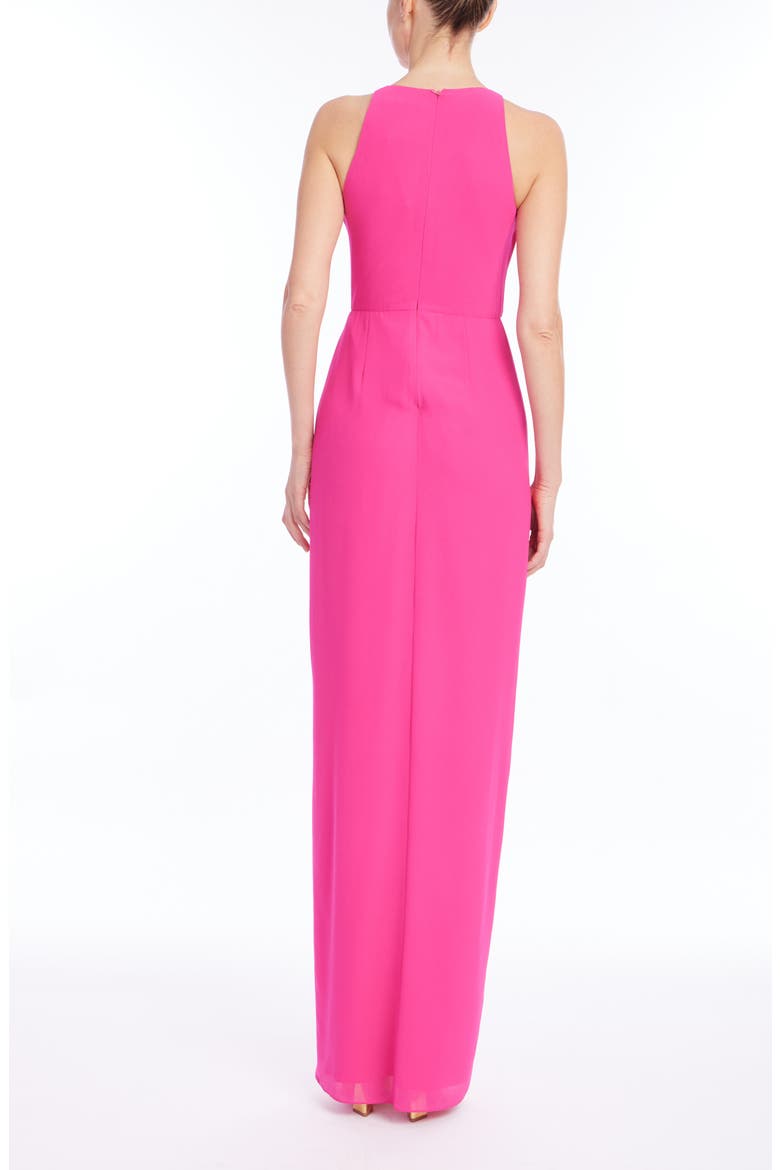Wire Ruffle Detail Column Gown, Alternate, color, MAGENTA