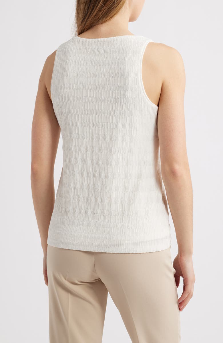 Anne Klein Pucker Wave Knit Scoop Neck Tank, Alternate, color, 