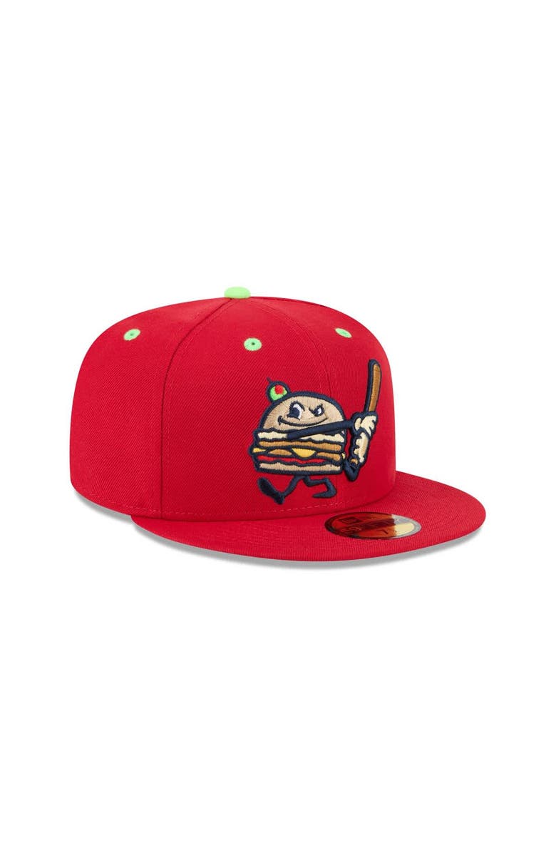 New Era Men's New Era  Red Akron RubberDucks Theme Nights 59FIFTY Fitted Hat, Alternate, color, 