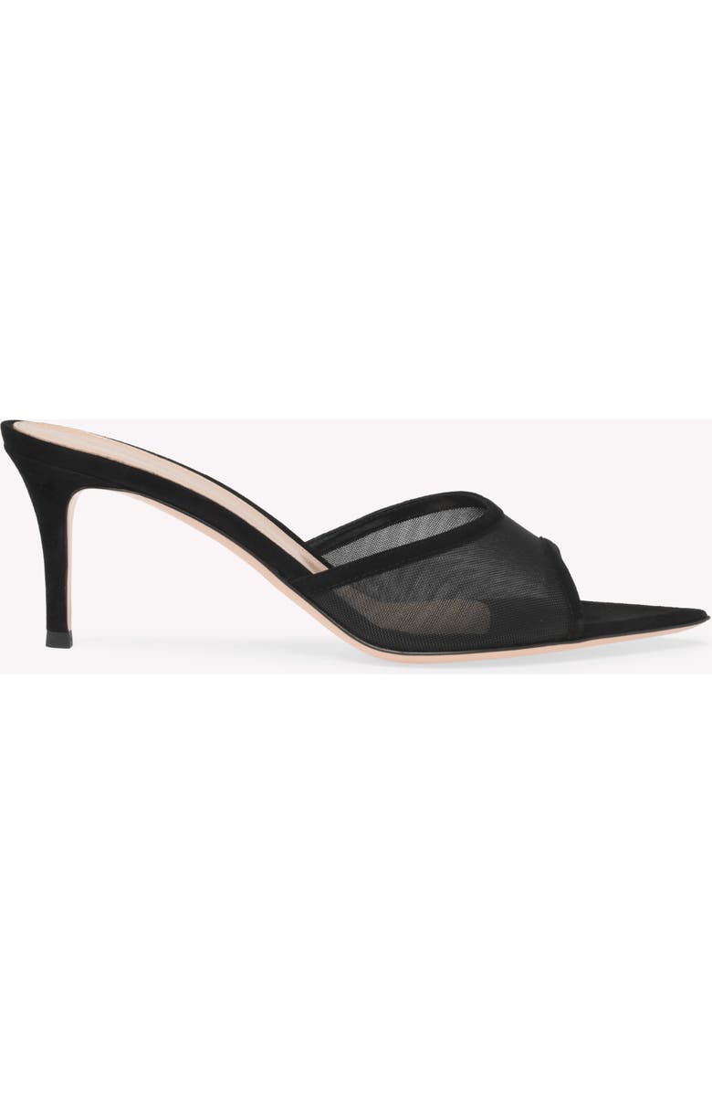 Gianvito Rossi Dorotea Mule 70, Main, color, Black Fabric And Suede