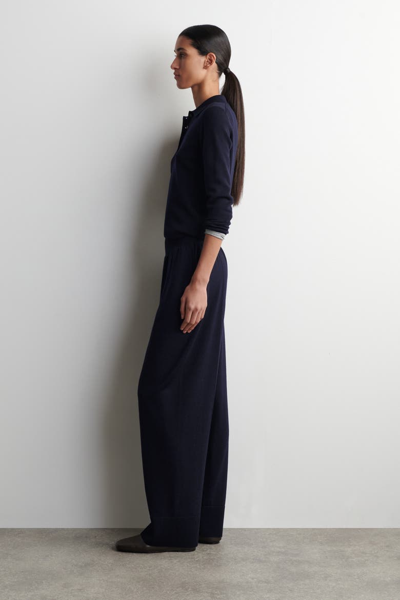 Elasticized Merino Wool Pants, Alternate, color, NAVY