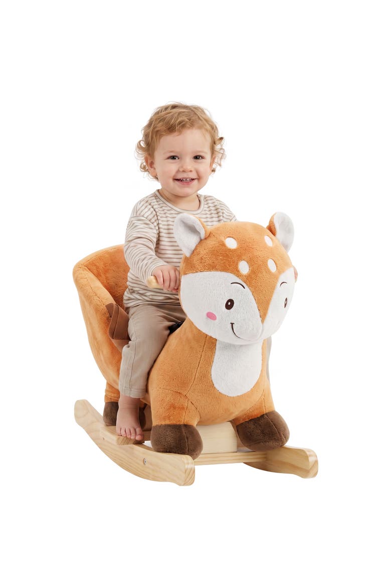Spotted Deer Plush Rocking Animal, Main, color, Brown