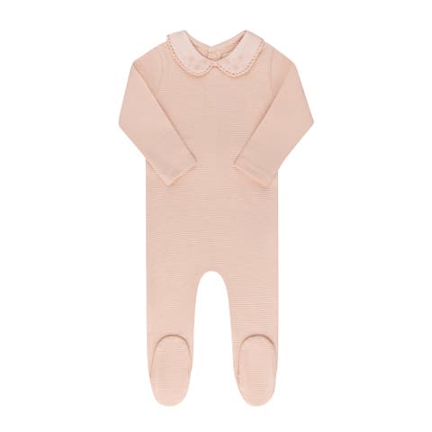 Ribbed Embroidered Collar Collection - Footie