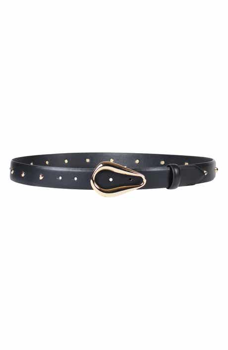 Linea Pelle Molten Plaque Buckle Faux Leather Belt