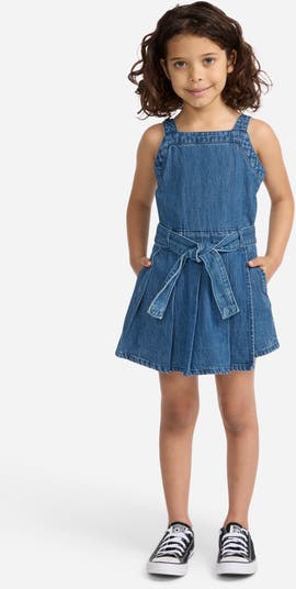abercrombie kids Kids' Pleated Denim Romper Nordstrom