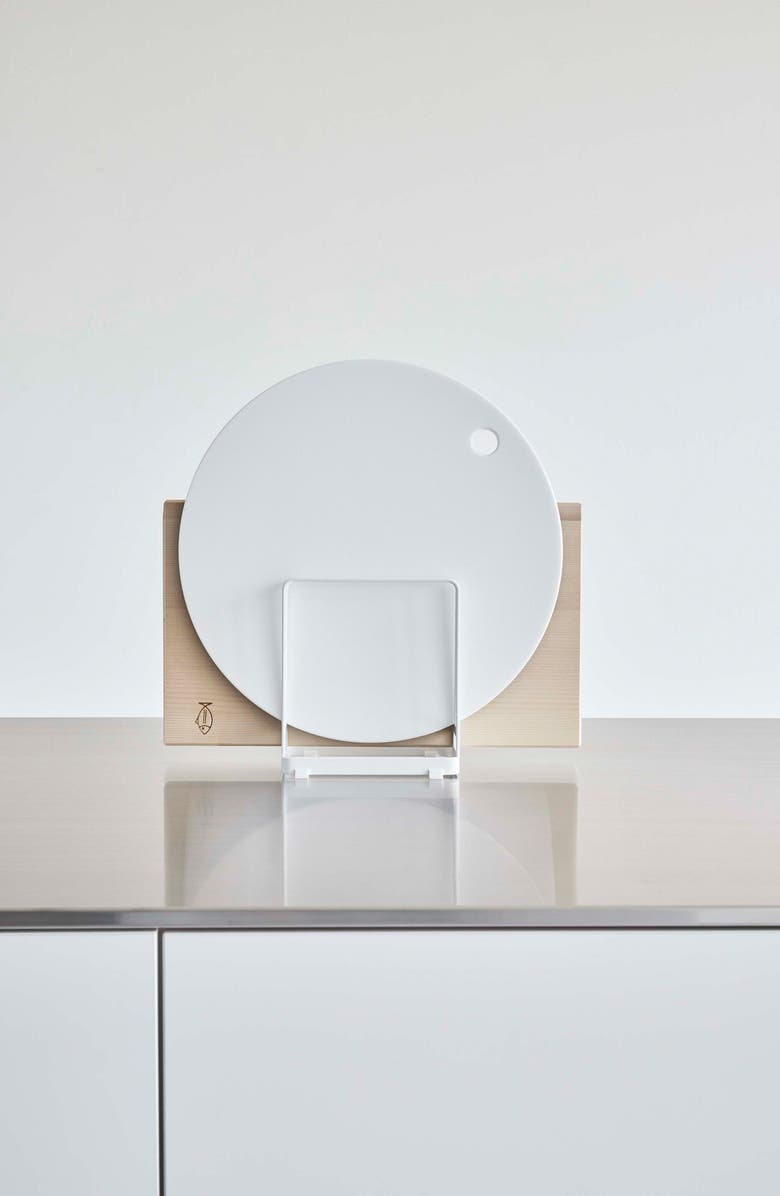 Yamazaki Round Cutting Board Stand, Alternate, color, White