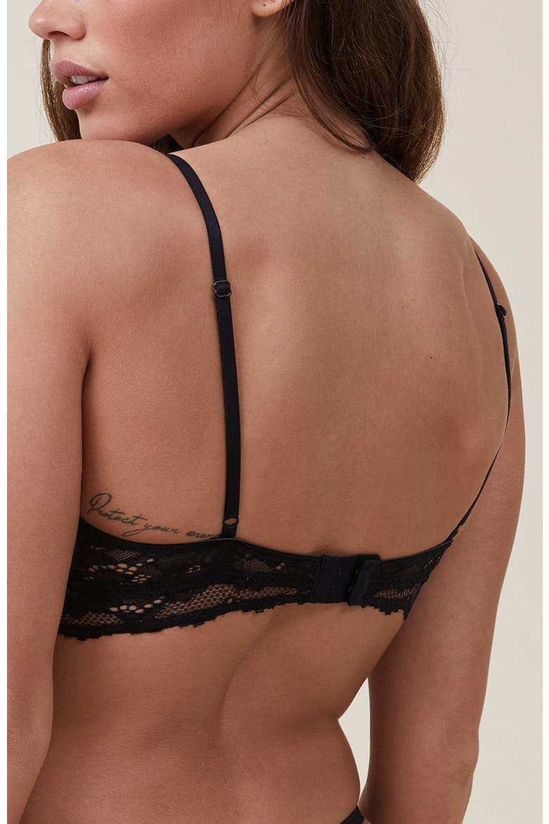 Women's Everyday Lace Longline Push Up 2 Bra, Alternate, color, Black