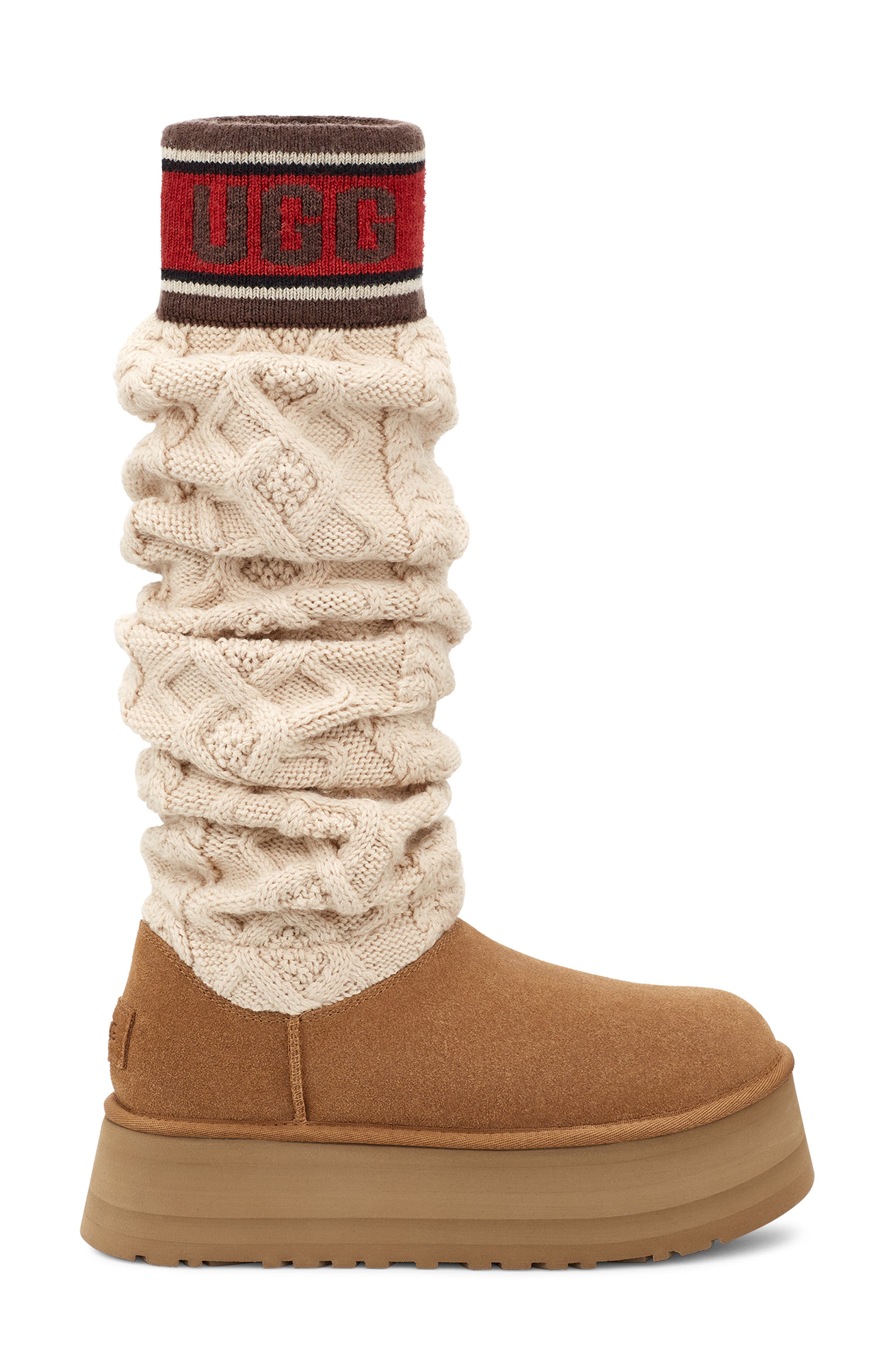 Sweater Letter Tall Boot, Alternate, color, CHE