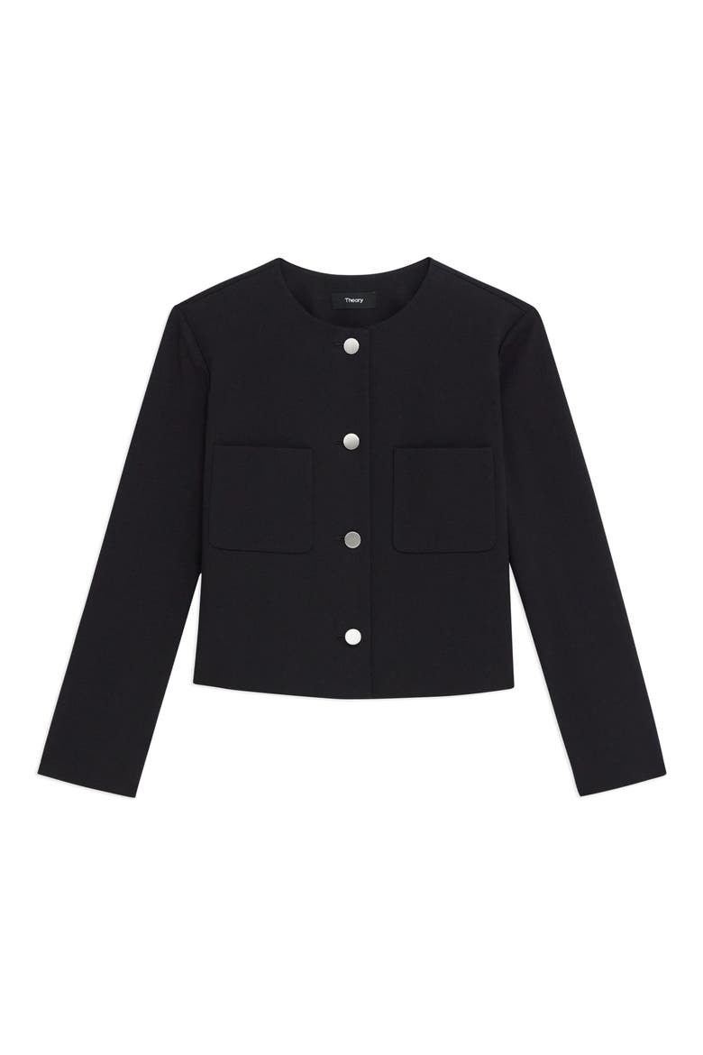 Neoteric Cotton Blend Crop Jacket, Alternate, color, DARK NAVY