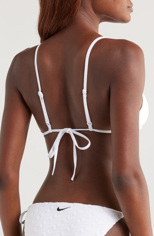 Nike Jacquard Terry Triangle Bikini Top In White
