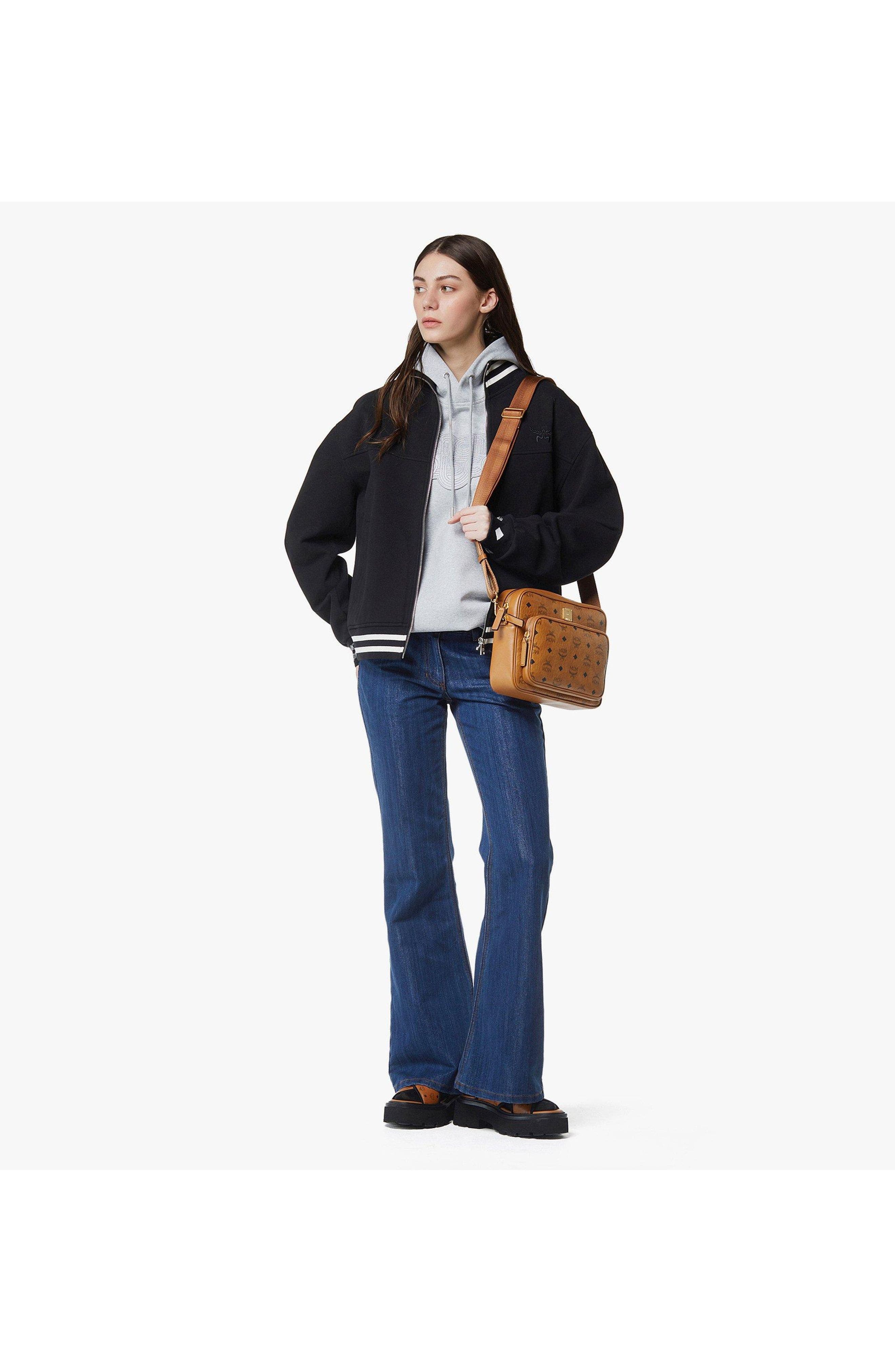 MCM Aren Crossbody in Visetos, Alternate, color, Cognac