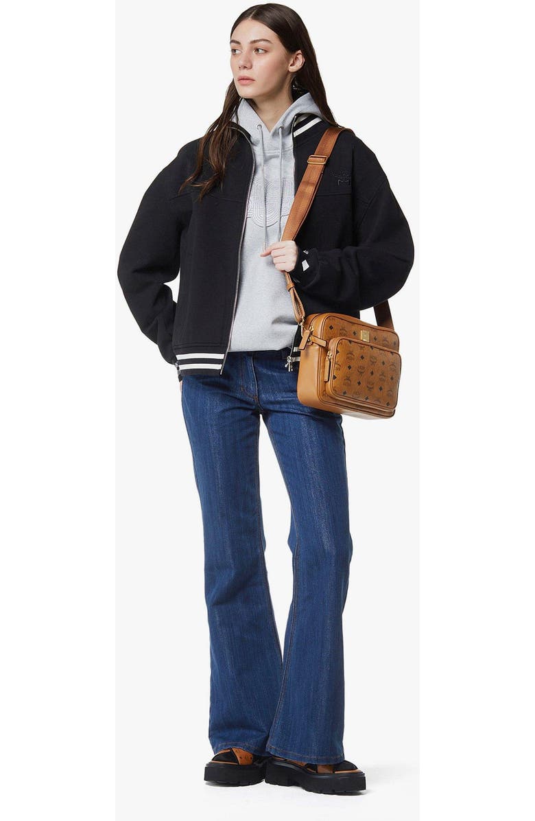 MCM Aren Crossbody in Visetos, Alternate, color, Cognac