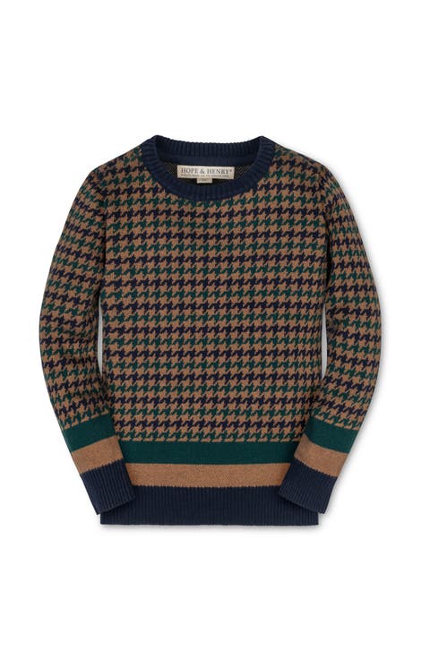 Kids' Organic Long Sleeve Intarsia Crew Neck Pullover Sweater (Little Kid and Big Kid)