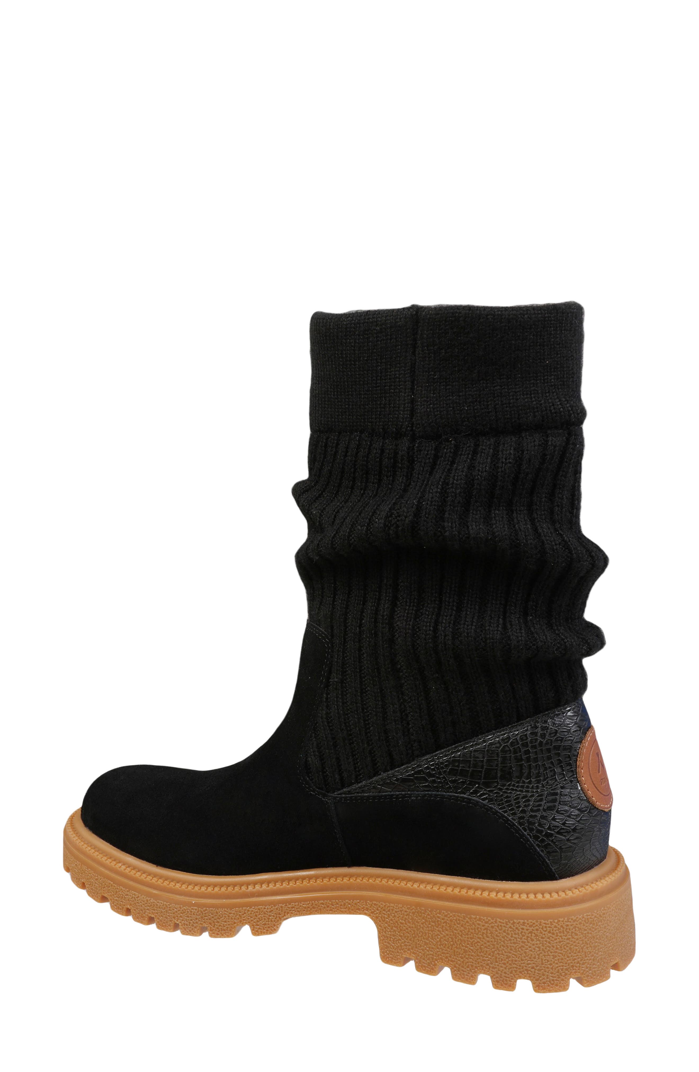 Mykos Suede & Knit Boot, Alternate, color, 