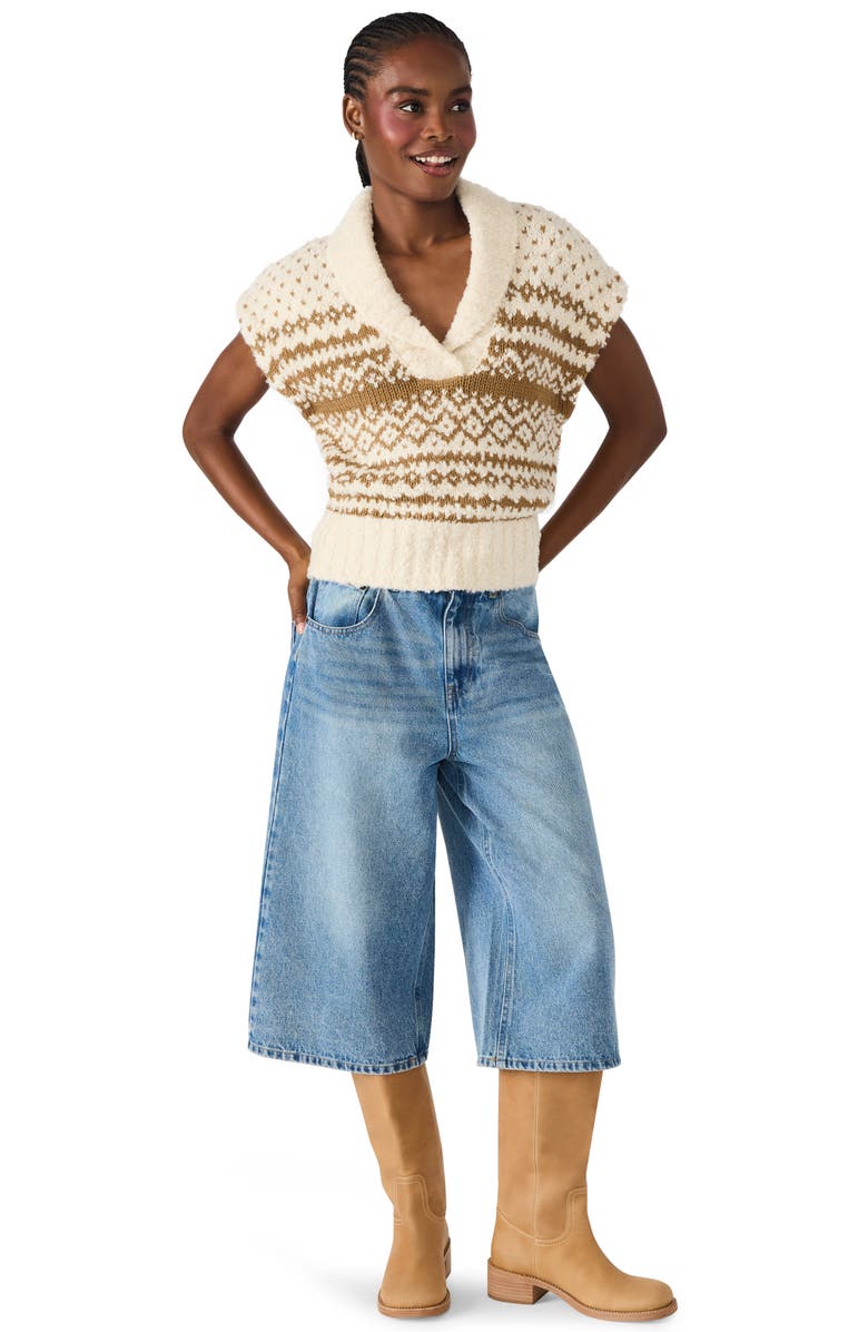 Steve Madden Paulie Shawl Collar Sweater Vest, Alternate, color, Ivory Multi