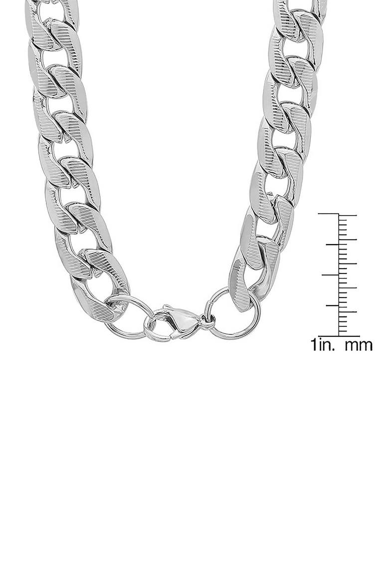 Men's Curb Link Chain Necklace Set, Alternate, color, SILVER