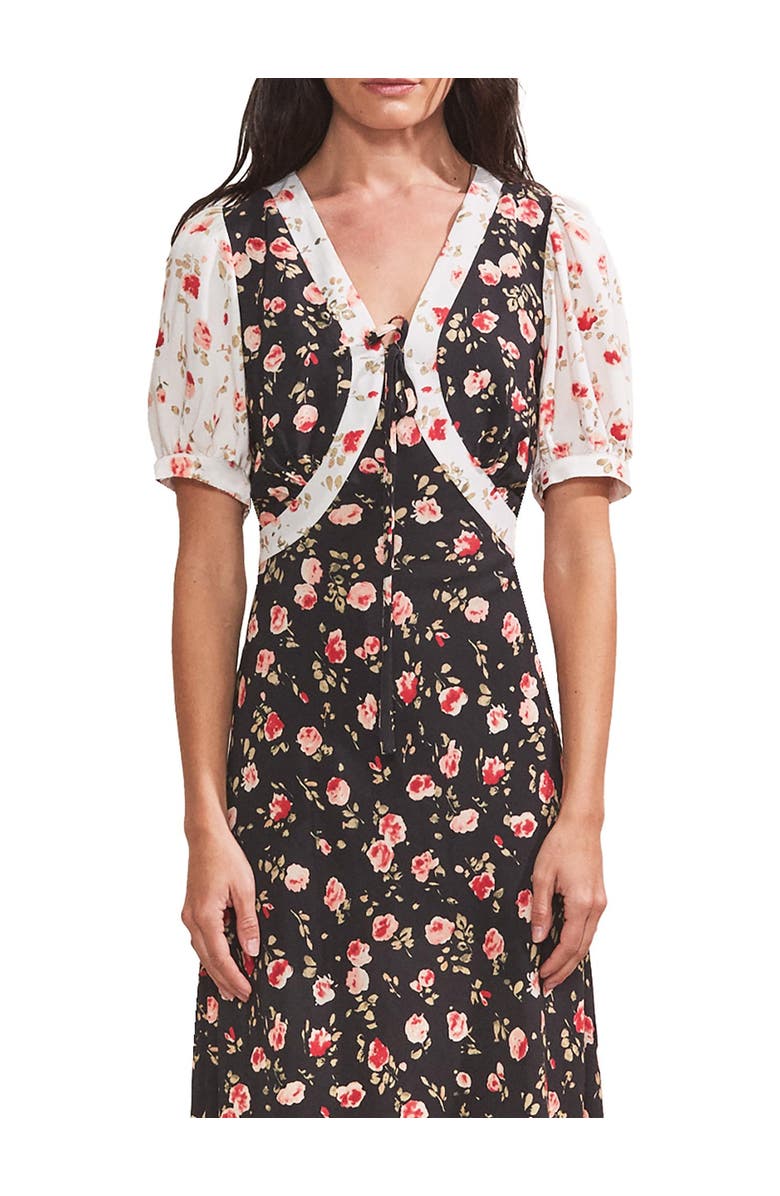 Ro&Zo Mix And Match Rose Ditsy Dress, Alternate, color, Black