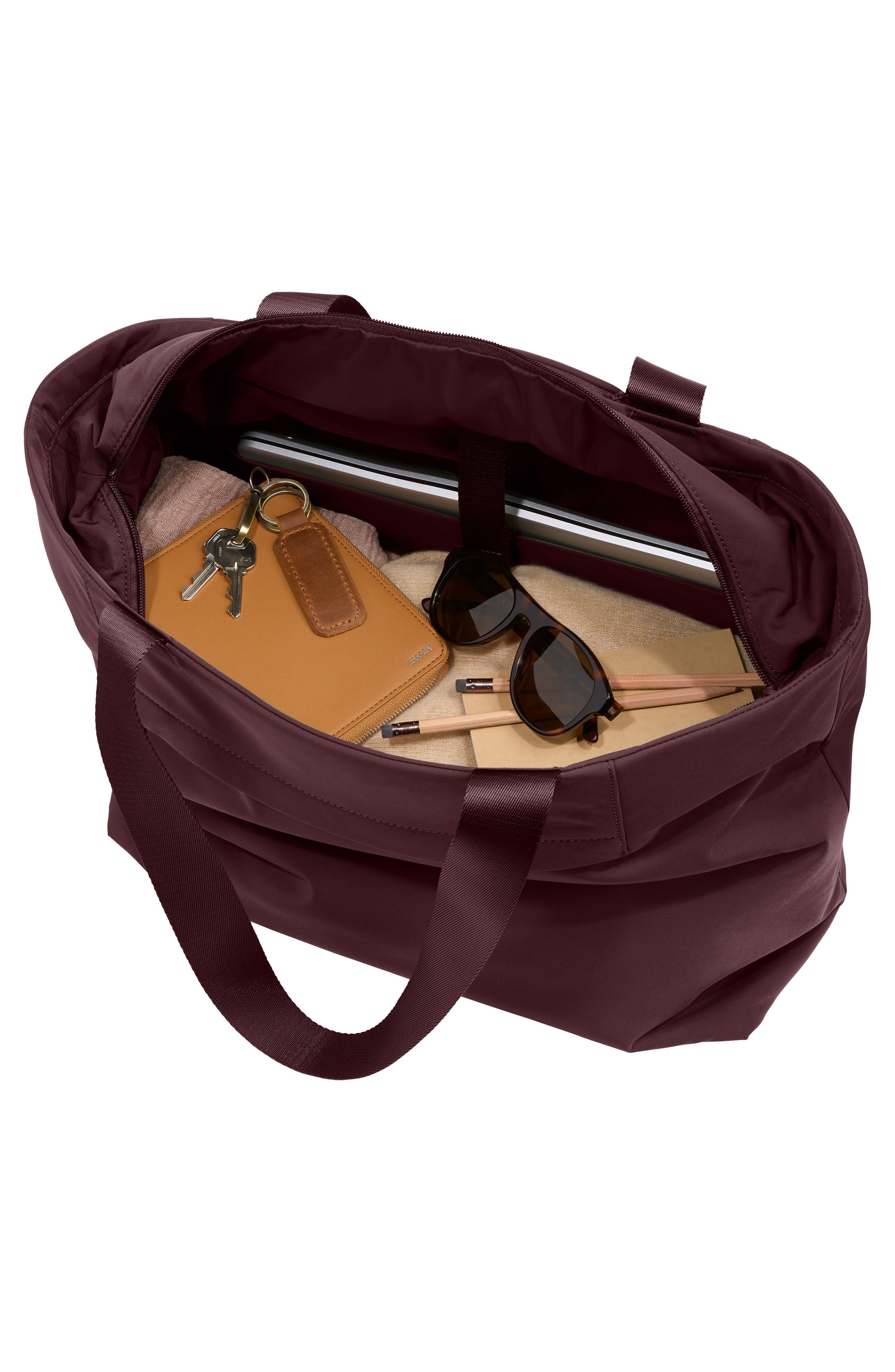Small Featherlight Tote (Nordstrom Exclusive), Alternate, color, OXBLOOD RED