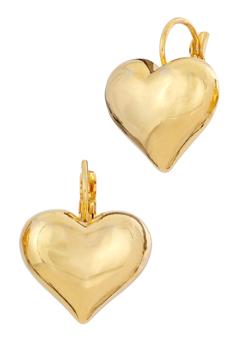 Puffy Heart Drop Earrings, Main, color, YELLOW